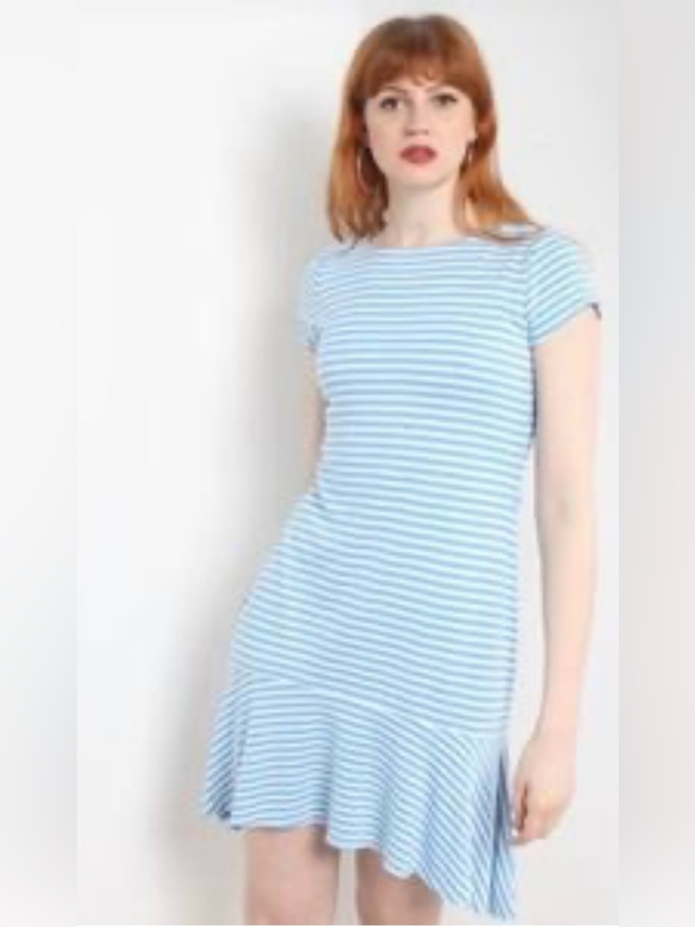 LAUREN RALPH LAUREN BLUE AND WHITE STRIPED DRESS 20” - 22” PTP